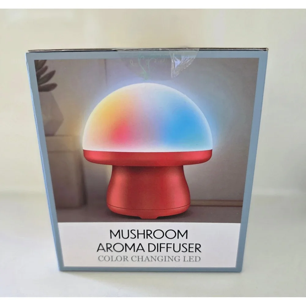 Mushroom‎ Aroma Diffuser Color Changing LED USB Powered Red Toadstool Fragrance